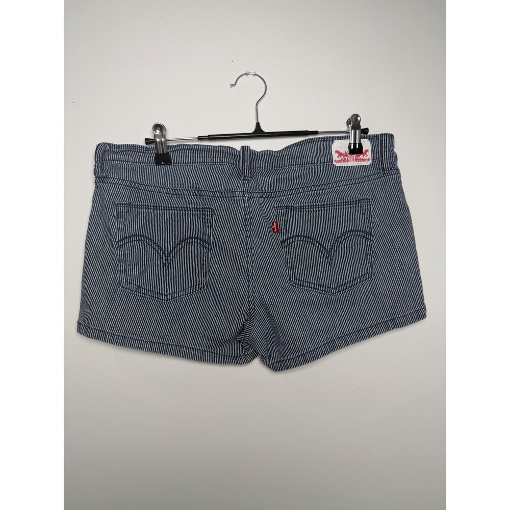 Levi's Denim Pin Stripe Short Mini Shorts Womens Size 11 W30 Y2K Conductor